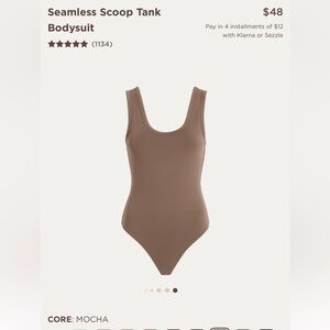 Nuuds scoop tank bodysuit Mocha xxl